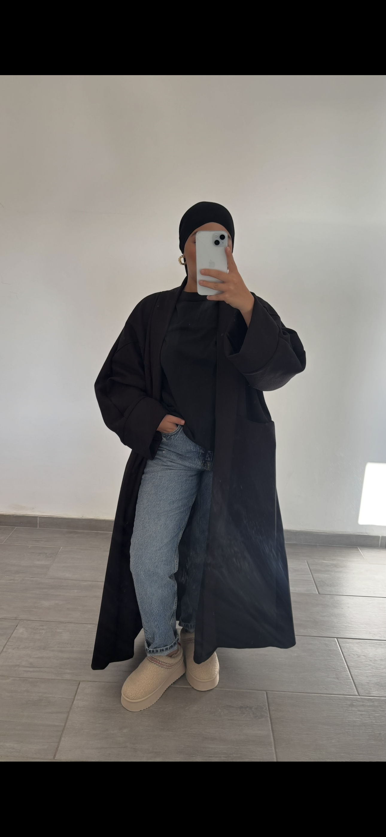 Manteau simple hiver noir