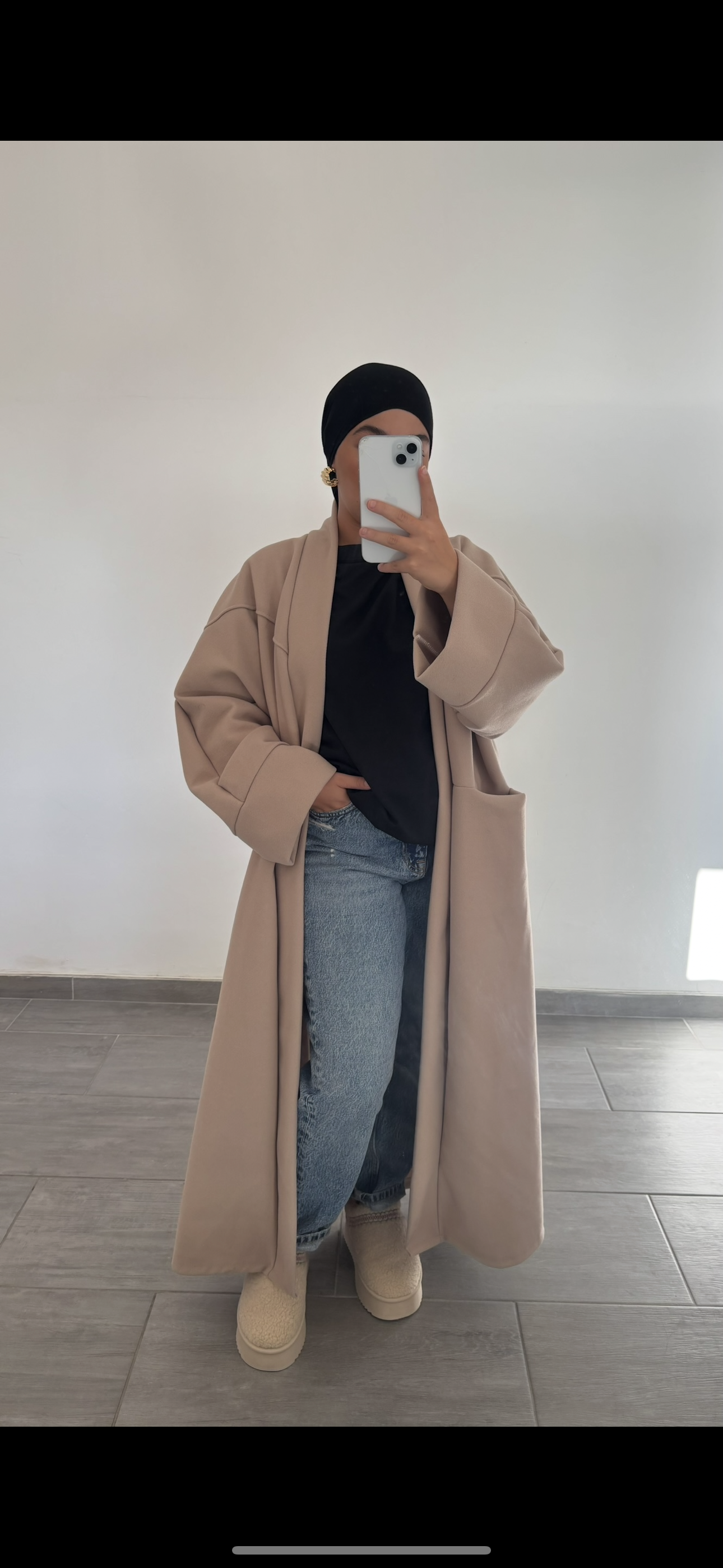 Manteau simple hiver beige