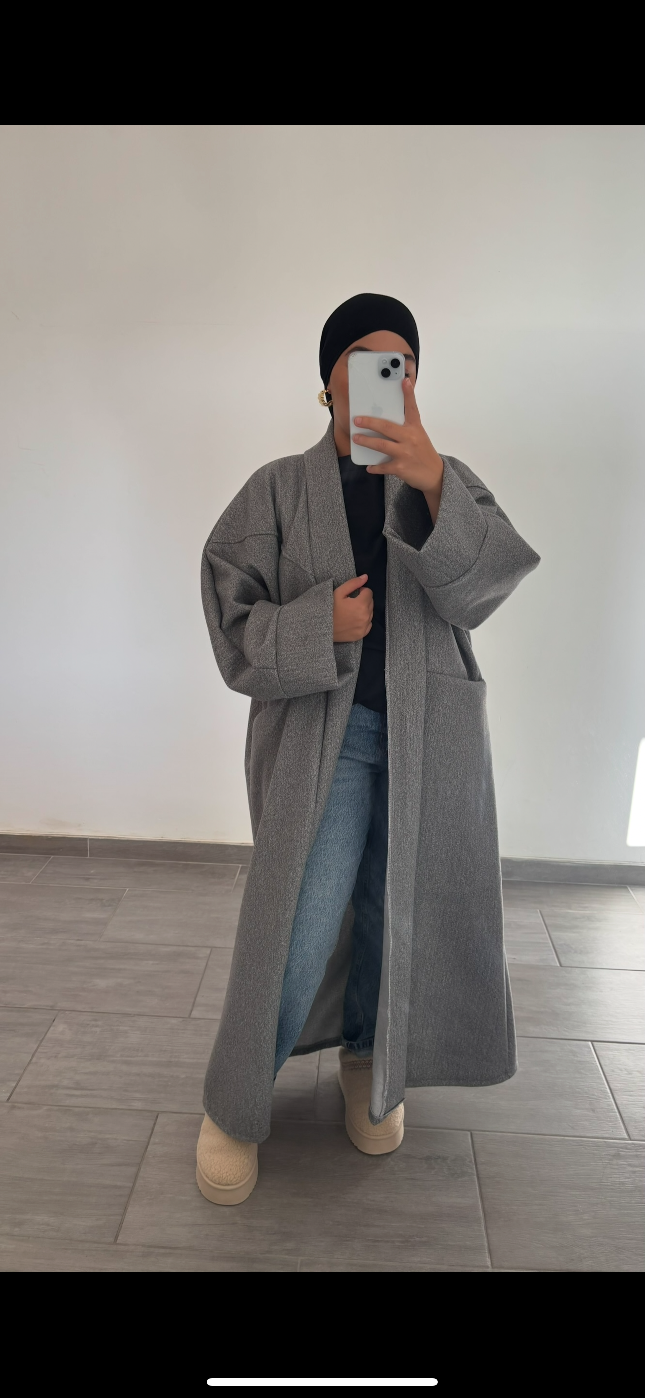 Manteau simple hiver gris