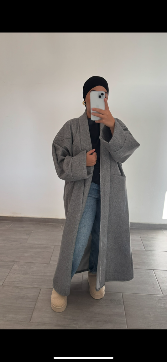 Manteau simple hiver gris
