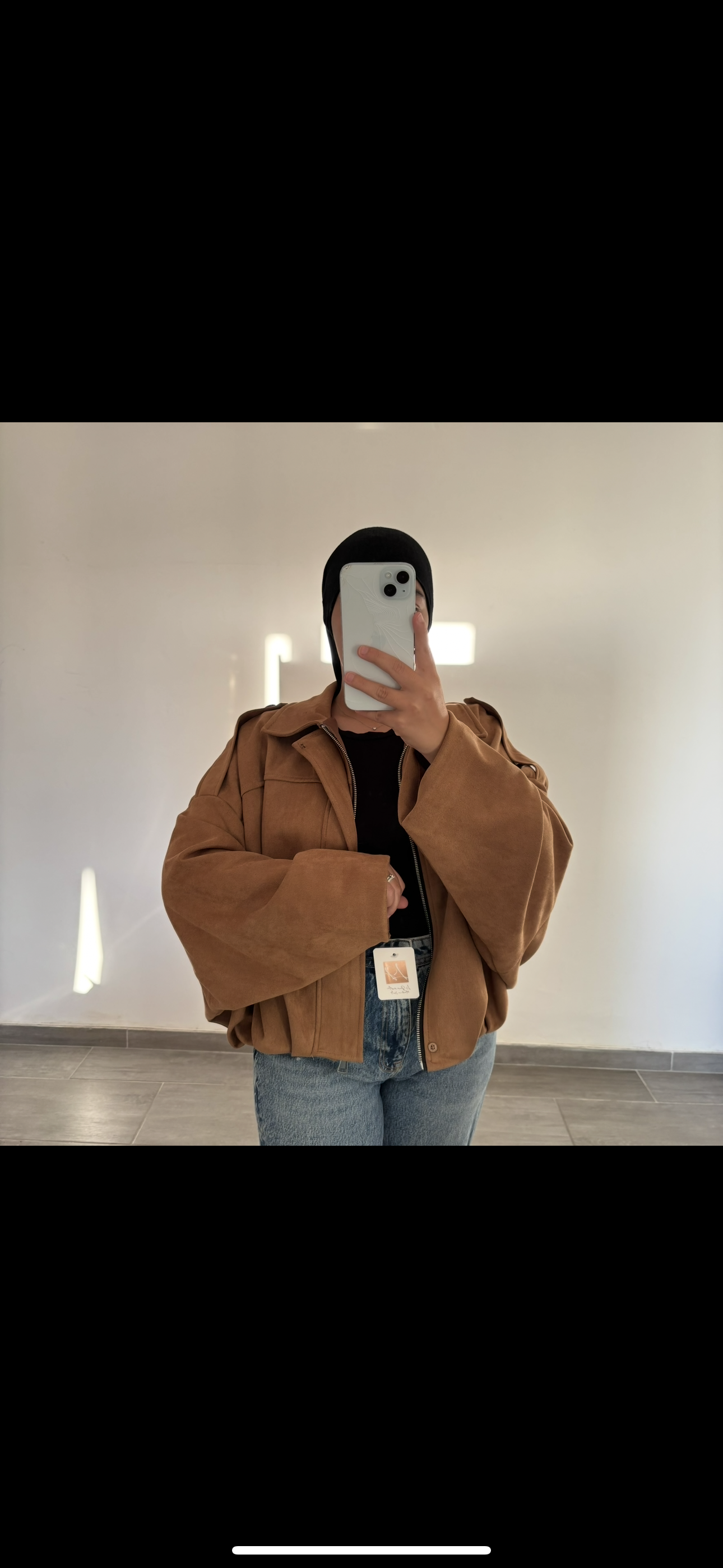 Veste suédine camel