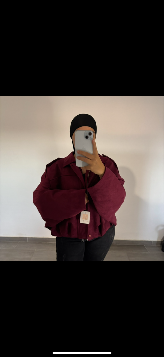 veste suédine prune
