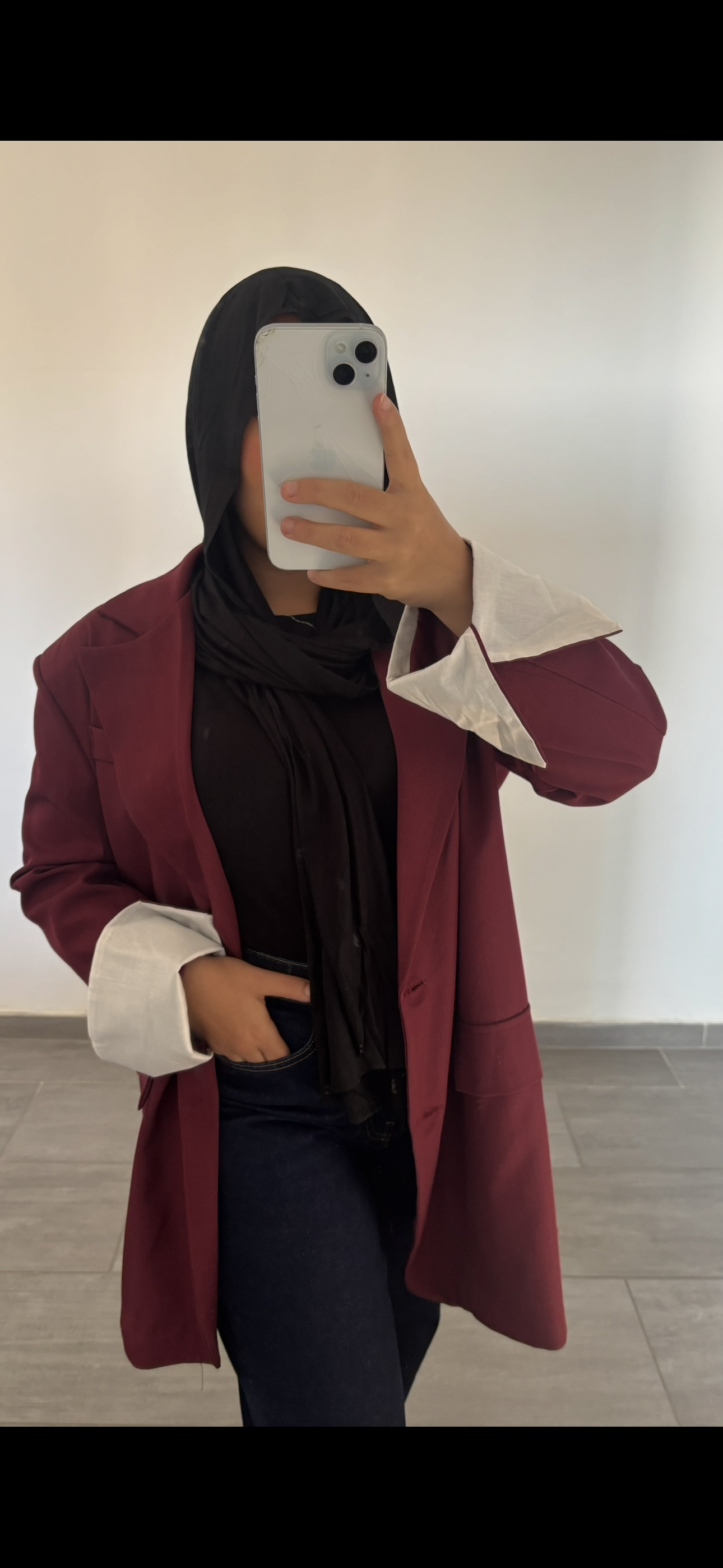 blazer oversize manche retroussé bordeaux