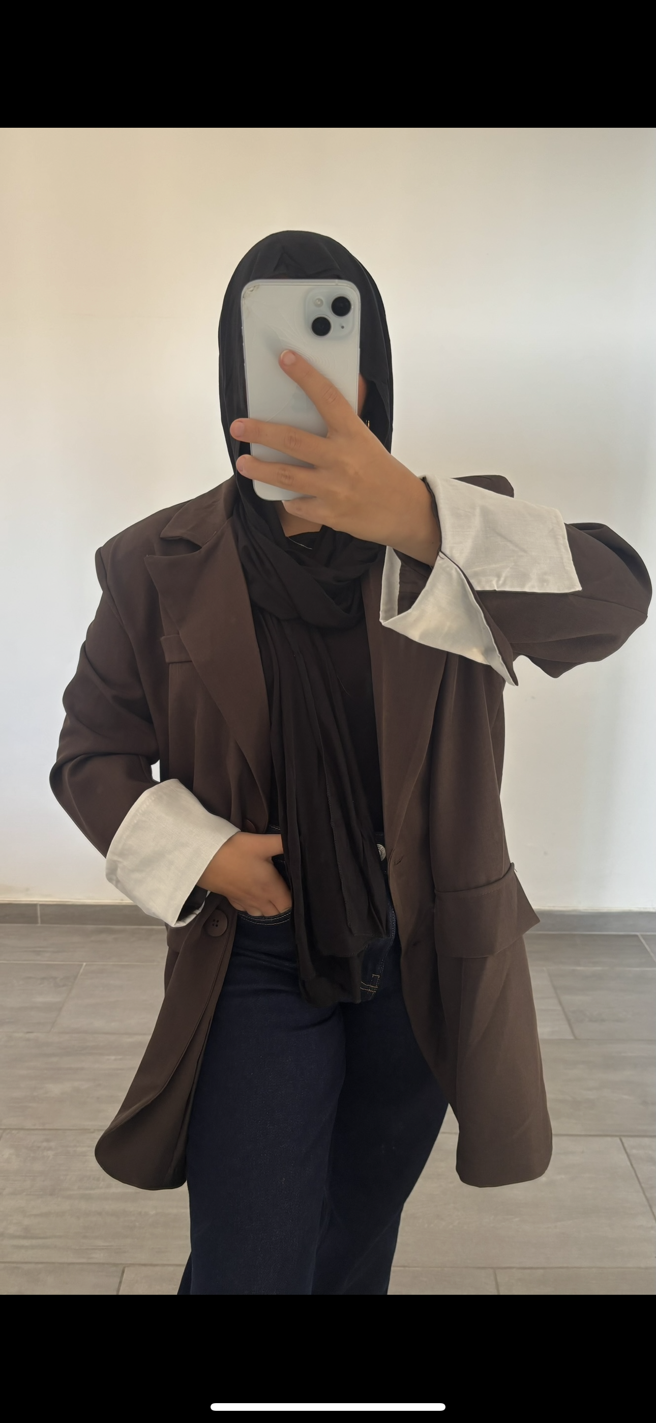 blazer oversize manche retroussé chocolat