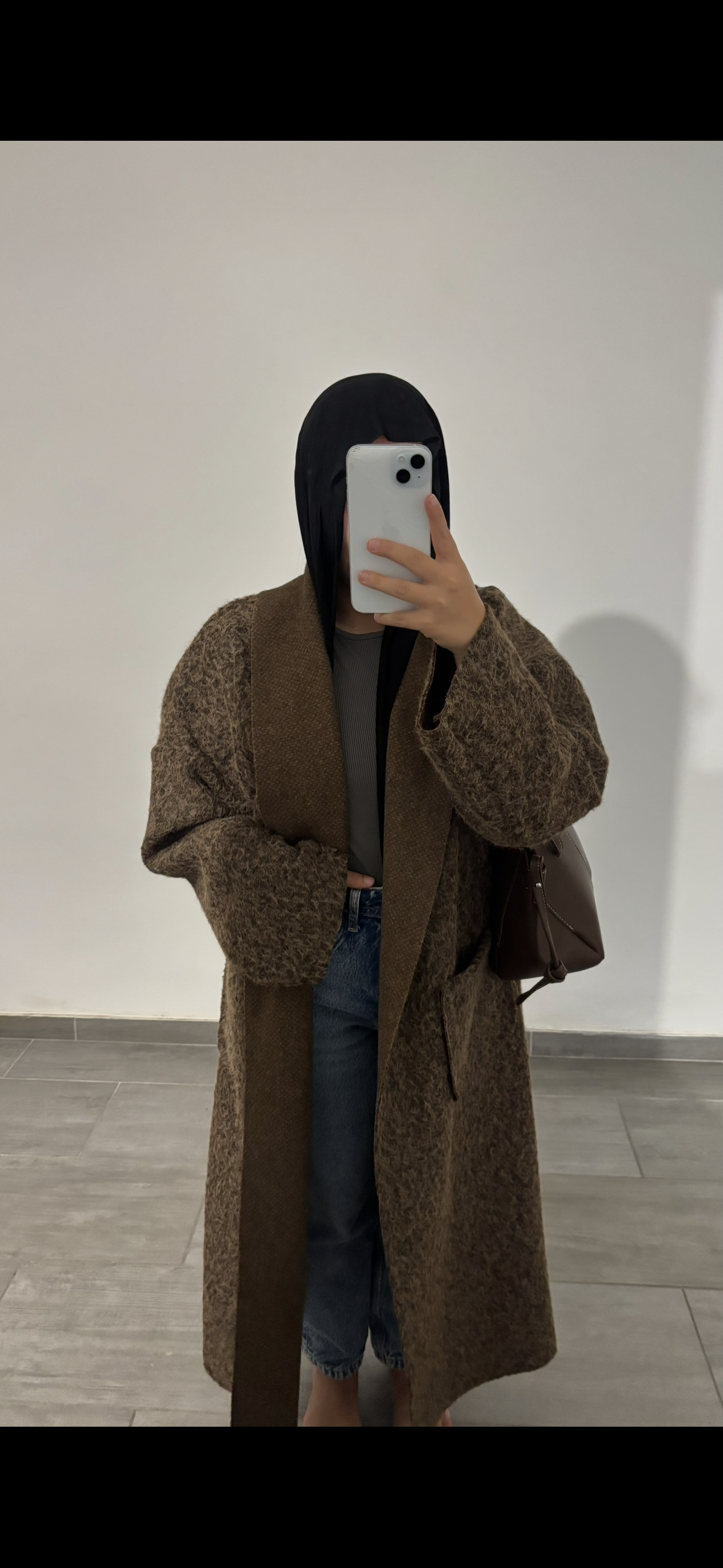 veste longue matière douce