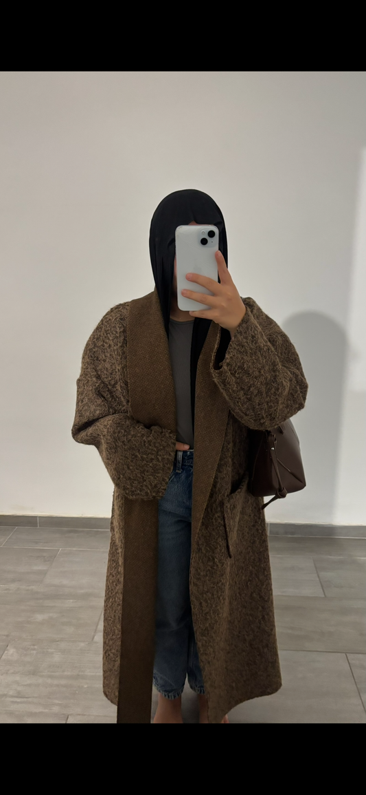 veste longue matière douce