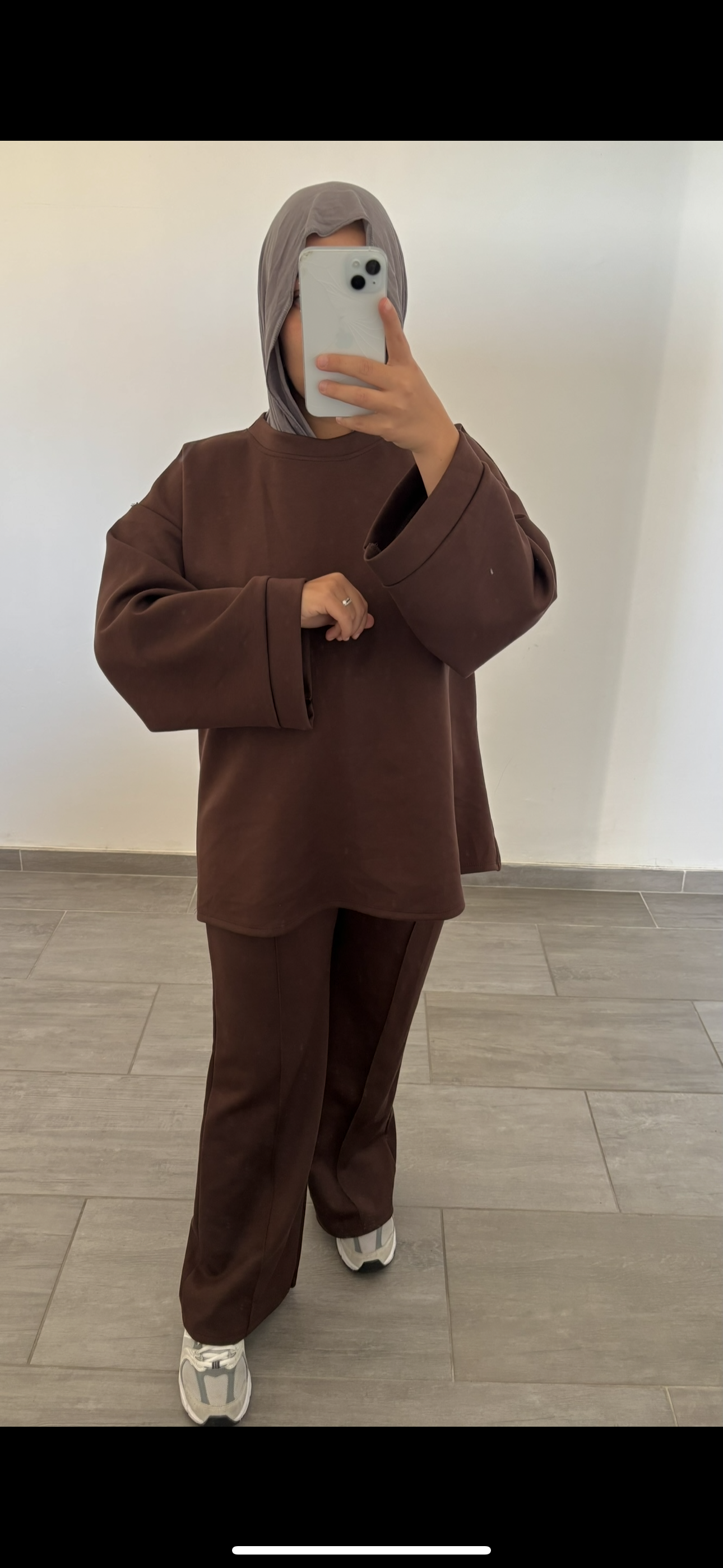 ensemble large survetement chocolat