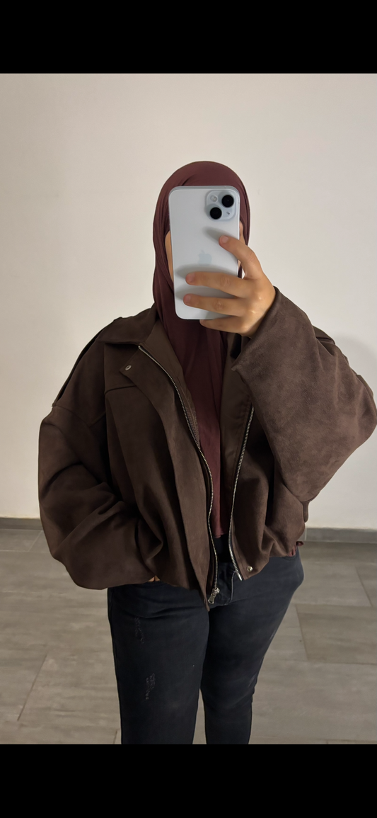 Veste suédine chocolat