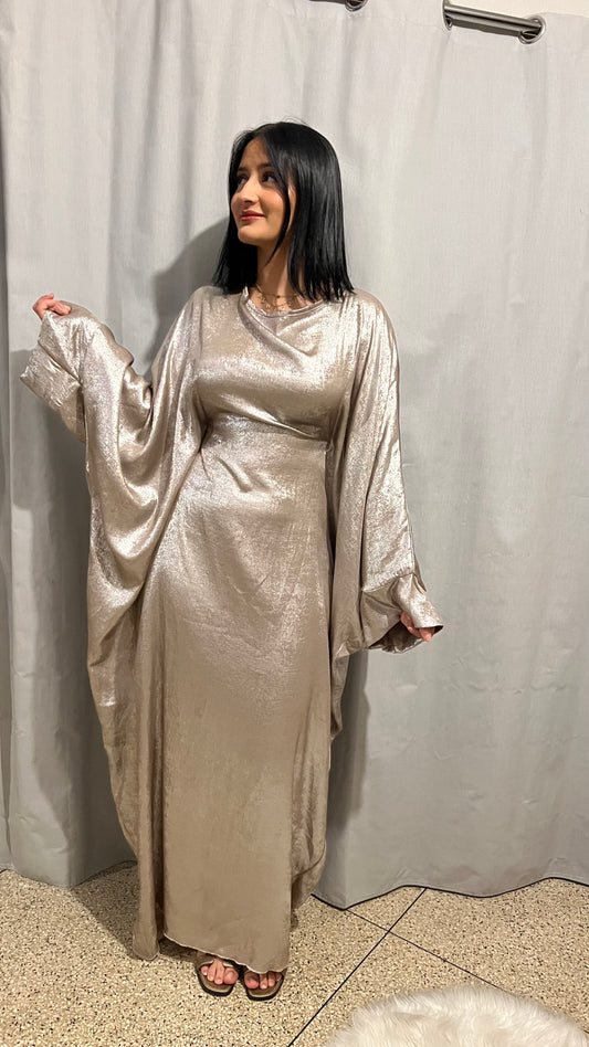 Robe cintrée pailleté dorée